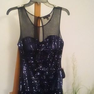 Formal Blue Sequins Dress